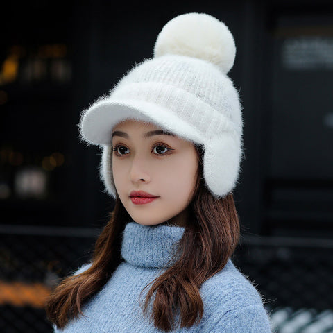 Tongue Hat And Bib Two-piece Winter Knitted Hat