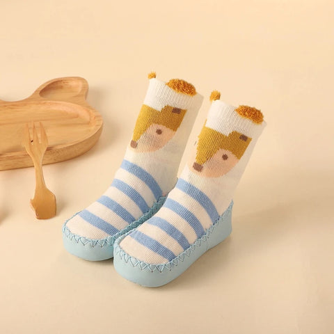 Cotton Warm Shoes with Rubber Anti Slip Sole Winter Baby Cute Cartoon Animal Floor Socks for Infant Girls Boys Slipper Stuff