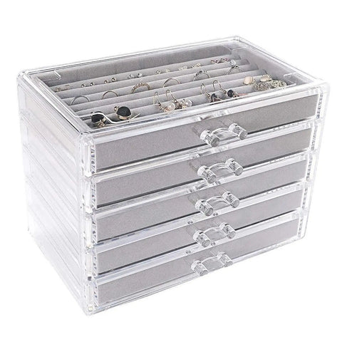 Portable 5 Layer Jewelry Box Multifunctional Gift Idea Elegant Jewelry Organizer Display Travel Jewelry Case Boxes Jewelers Joye
