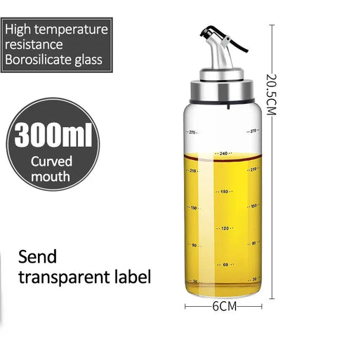 180/300/500ml Cooking Seasoning Oil Bottle Sauce Bottle Glass Storage Bottles for Oil and Vinegar Oil Dispenser For Kitchen