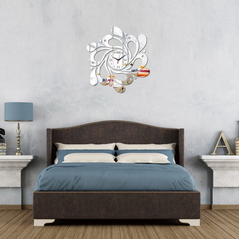 Fashion mirror wall clock