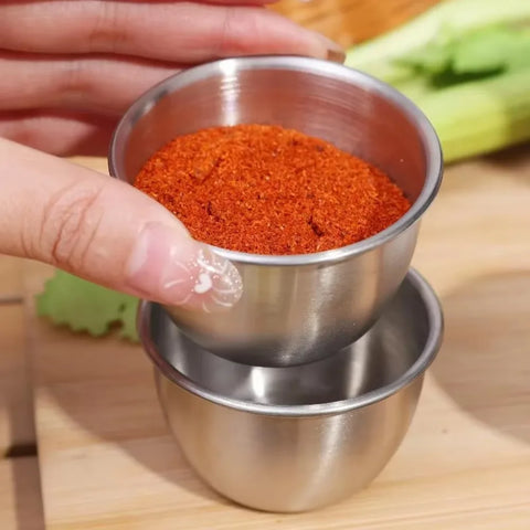 Stainless Steel Sauce Cup with Lid Salad Dressing Container Reusable Salad Dipping Dish Portable Barbecue Spice Jar Kitchen Tool