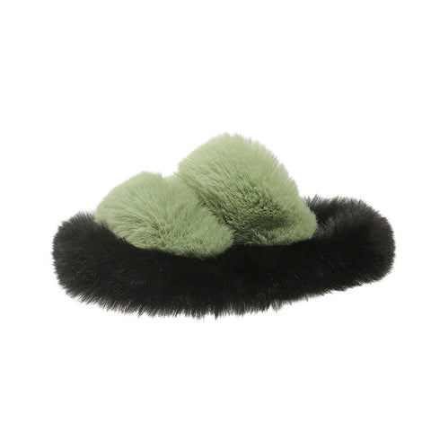 Girls Winter Fur Slippers Classic Simple Plush Slippers Children Fashion Non-slip Open-toe Kids Causal Cotton Shoes Versatile
