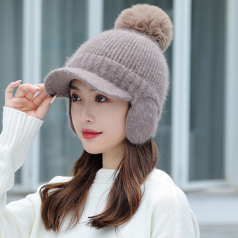 Tongue Hat And Bib Two-piece Winter Knitted Hat