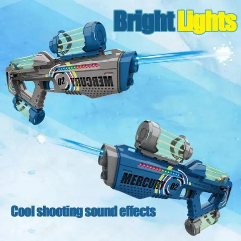 Fully Automatic Electric Water Gun Headband With Lights Water Battle Game Outdoor Kids Toys With Three Water Storage Bottles Bag