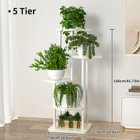 Plant Stand and Flower Stand Wooden Shelf 5/6/8Layers Display Stand Storage Shelf Pot Rack Organizer Shelves Garden Decoration