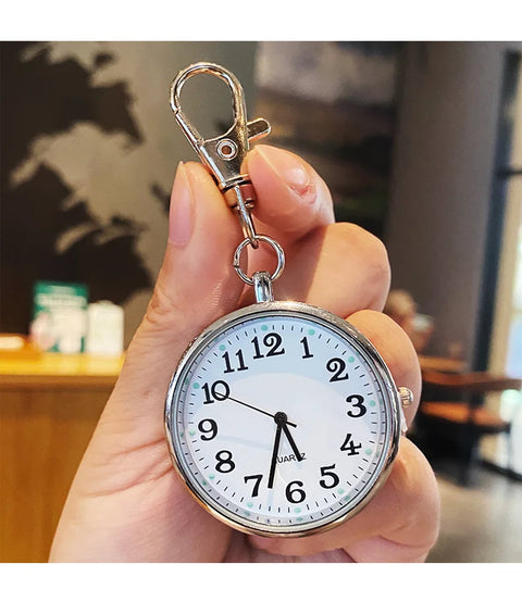 New Tiny Cute Quartz Pocket Watch with Keyring Men Women Quartz Watch for Nurses Doctors Students Minimalist Watches Child Gift