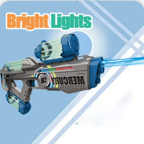 Fully Automatic Electric Water Gun Headband With Lights Water Battle Game Outdoor Kids Toys With Three Water Storage Bottles Bag