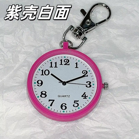 New Tiny Cute Quartz Pocket Watch with Keyring Men Women Quartz Watch for Nurses Doctors Students Minimalist Watches Child Gift