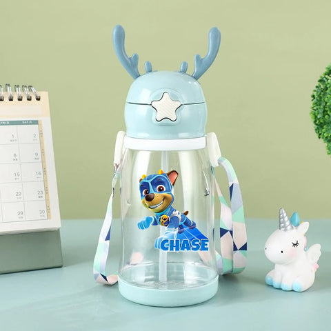 Paw Patrols Kids Water Sippy Cup Antler Creative Cartoon Baby Cups with Straws Leakproof Water Bottles Outdoor Children's Cup