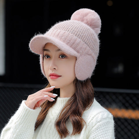 Tongue Hat And Bib Two-piece Winter Knitted Hat