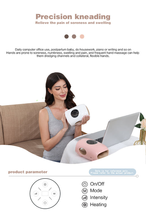 Smart Hand Massager With Heat Therapy - 5 Intensity Levels & 3 Massage Modes, Rechargeable Pain Relief For Arthritis & Carpal Tunnel, Portable Finger Joint Massager, USB-C Charging, 15 Min Auto Shut-o