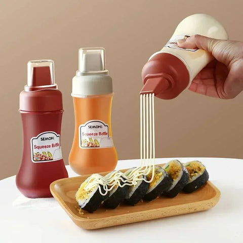 Porous Squeeze Sauce Bottle,350ML Tomato Honey Salad Dressing Container,Kitchen Condiment Dispenser for Ketchup,BBQ Sauces, Oil