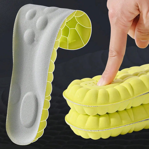 Sports Insole 4D Cloud Style Sweat Absorbing Breathable Thickened Shock Absorption Super Soft and Comfortable Elastic Insole