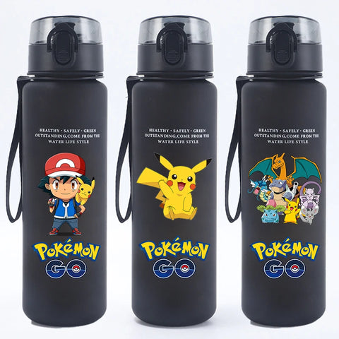 Pokemons Kids Water Bottles Pikachu Cartoon Letter Water Cup Boys Summer Outdoors Sports Water Bottles Children Birthday Gifts
