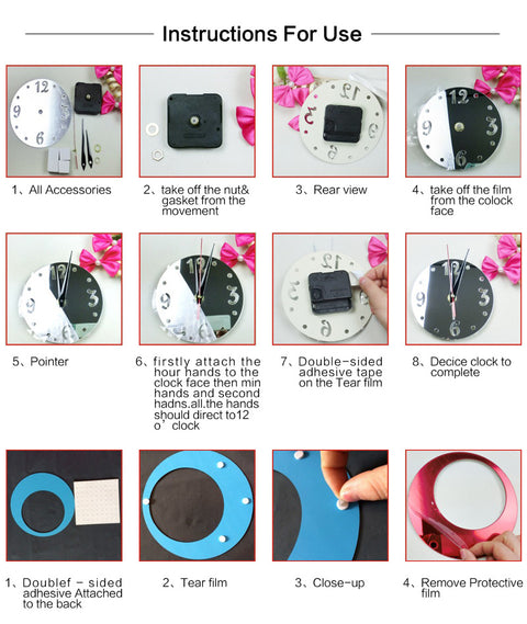 Fashion mirror wall clock