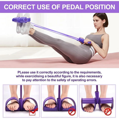 21 Fitness Resistance Bands-4 Tube Pedal Ankle Puller, New Elastic Yoga Pedal Puller Stretch Band for Exercise, AB Training Auxi