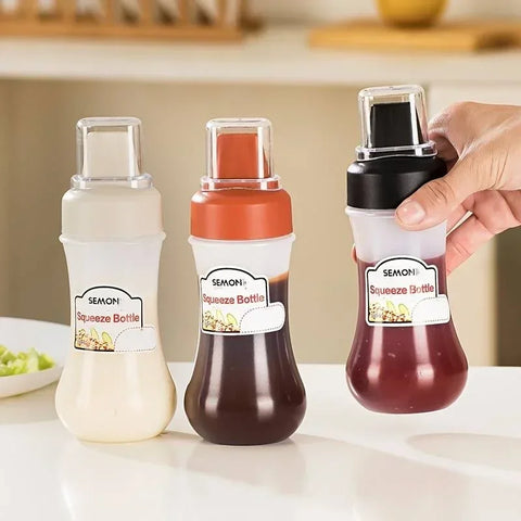 Porous Squeeze Sauce Bottle,350ML Tomato Honey Salad Dressing Container,Kitchen Condiment Dispenser for Ketchup,BBQ Sauces, Oil