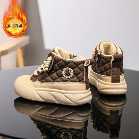 Hot Style Children's Snow Boots Thick Sole Boys Girls Winter Plush Cotton Shoe Soft Sole for Comfort Warm Student Casual Shoes