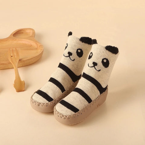 Cotton Warm Shoes with Rubber Anti Slip Sole Winter Baby Cute Cartoon Animal Floor Socks for Infant Girls Boys Slipper Stuff