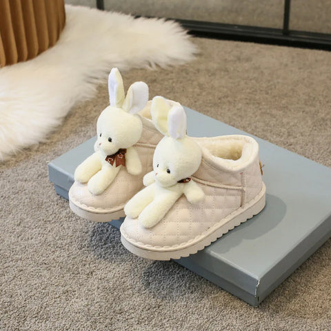 Children Cartoon Rabbit Snow Boots Girls Boys New Casual Cotton Ankle Boots Fashion Warm Kids Boy Winter Thickened Cotton Shoes