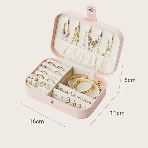 Velvet Interior Jewelry Storage Box Movable Partition PU Leather Ring Earrings Organizer Anti-oxidation Jewel Case
