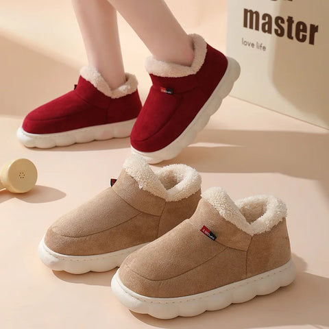 Eyriphy Winter Thick Sole Warm Shoes For Women Fluffy Fuzzy Ankle Women Shoes Plush Fleece Sneakers Female Platform Mini Shoes