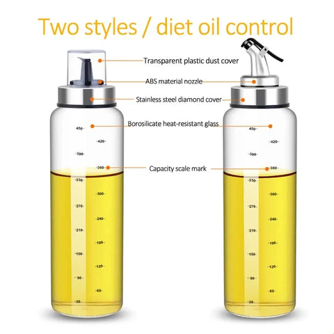 180/300/500ml Cooking Seasoning Oil Bottle Sauce Bottle Glass Storage Bottles for Oil and Vinegar Oil Dispenser For Kitchen