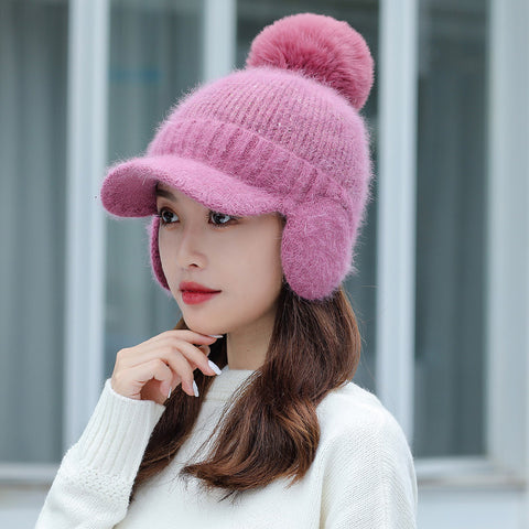 Tongue Hat And Bib Two-piece Winter Knitted Hat