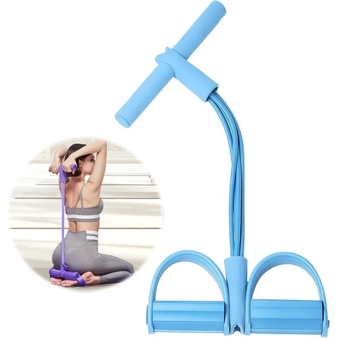 21 Fitness Resistance Bands-4 Tube Pedal Ankle Puller, New Elastic Yoga Pedal Puller Stretch Band for Exercise, AB Training Auxi