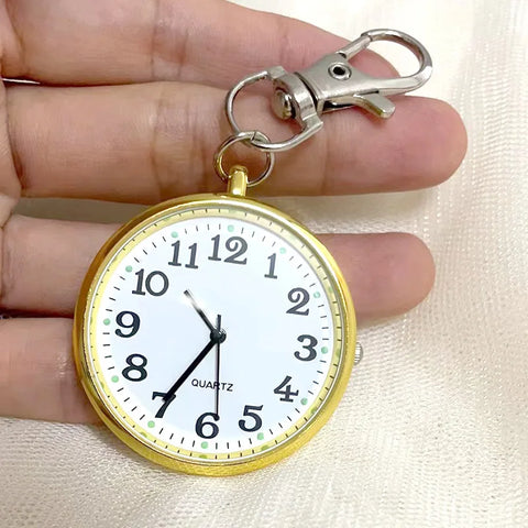 New Tiny Cute Quartz Pocket Watch with Keyring Men Women Quartz Watch for Nurses Doctors Students Minimalist Watches Child Gift