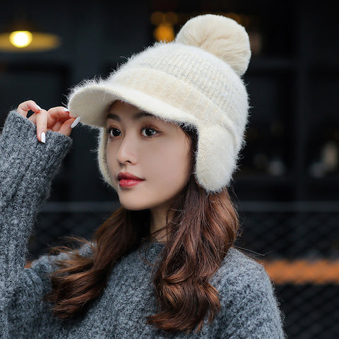 Tongue Hat And Bib Two-piece Winter Knitted Hat