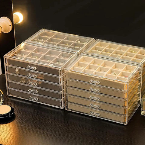 Portable 5 Layer Jewelry Box Multifunctional Gift Idea Elegant Jewelry Organizer Display Travel Jewelry Case Boxes Jewelers Joye