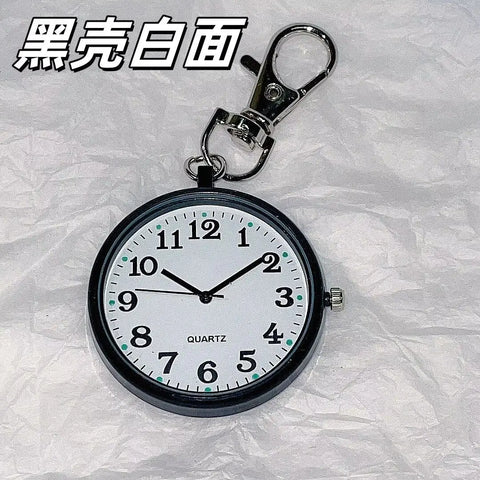 New Tiny Cute Quartz Pocket Watch with Keyring Men Women Quartz Watch for Nurses Doctors Students Minimalist Watches Child Gift