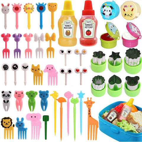 Mini Cartoon Fruit Forks For Children Kids Cute Animals Food Picks Small Snack Cake Dessert Toothpicks Chopsticks