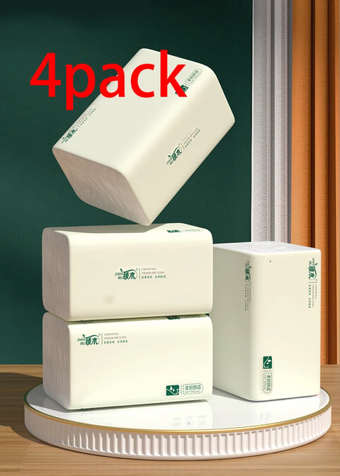 6 Packs Extractable Toilet Paper 4 Layers Thickened Wettable Facial Tissue Kitchen Napkins Handkerchiefs Disposable Tissue Paper
