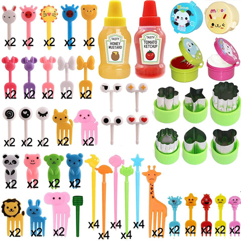 Mini Cartoon Fruit Forks For Children Kids Cute Animals Food Picks Small Snack Cake Dessert Toothpicks Chopsticks