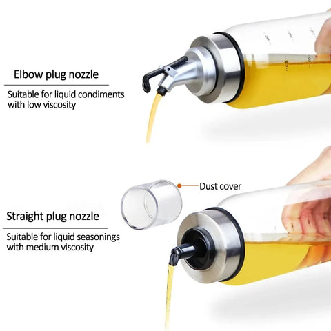 180/300/500ml Cooking Seasoning Oil Bottle Sauce Bottle Glass Storage Bottles for Oil and Vinegar Oil Dispenser For Kitchen