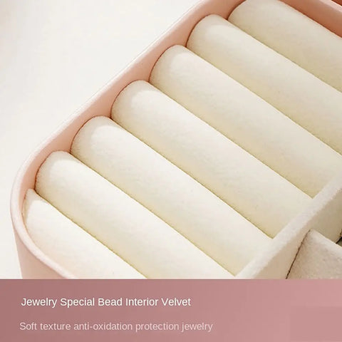 Velvet Interior Jewelry Storage Box Movable Partition PU Leather Ring Earrings Organizer Anti-oxidation Jewel Case