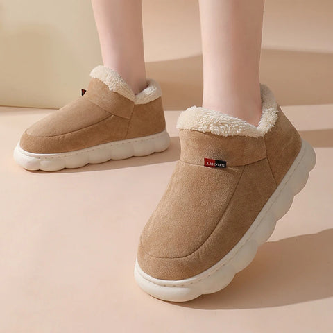 Eyriphy Winter Thick Sole Warm Shoes For Women Fluffy Fuzzy Ankle Women Shoes Plush Fleece Sneakers Female Platform Mini Shoes