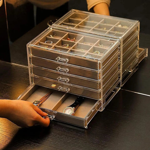 Portable 5 Layer Jewelry Box Multifunctional Gift Idea Elegant Jewelry Organizer Display Travel Jewelry Case Boxes Jewelers Joye