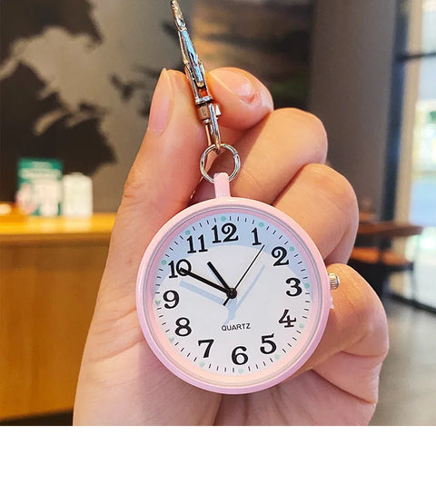 New Tiny Cute Quartz Pocket Watch with Keyring Men Women Quartz Watch for Nurses Doctors Students Minimalist Watches Child Gift