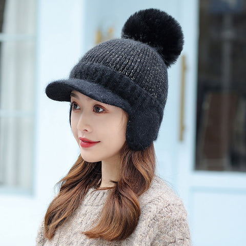 Tongue Hat And Bib Two-piece Winter Knitted Hat