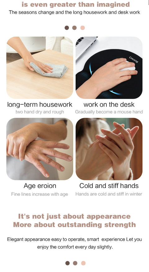 Smart Hand Massager With Heat Therapy - 5 Intensity Levels & 3 Massage Modes, Rechargeable Pain Relief For Arthritis & Carpal Tunnel, Portable Finger Joint Massager, USB-C Charging, 15 Min Auto Shut-o