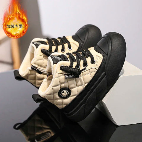 Hot Style Children's Snow Boots Thick Sole Boys Girls Winter Plush Cotton Shoe Soft Sole for Comfort Warm Student Casual Shoes