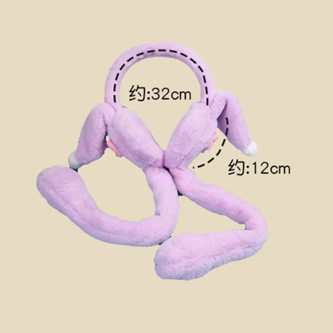 Sanrio Warm Earmuffs Cute Cartoon Hello Kitty Cinnamoroll Winter Warm Earmuffs Ear Moving Plushie Toy Boy Girl Christmas Gift