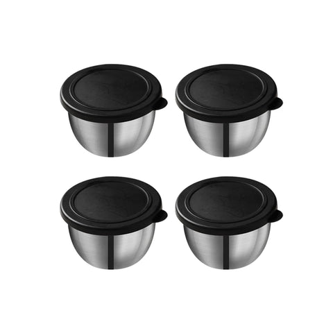 Stainless Steel Sauce Cup with Lid Salad Dressing Container Reusable Salad Dipping Dish Portable Barbecue Spice Jar Kitchen Tool