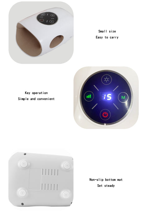 Smart Hand Massager With Heat Therapy - 5 Intensity Levels & 3 Massage Modes, Rechargeable Pain Relief For Arthritis & Carpal Tunnel, Portable Finger Joint Massager, USB-C Charging, 15 Min Auto Shut-o