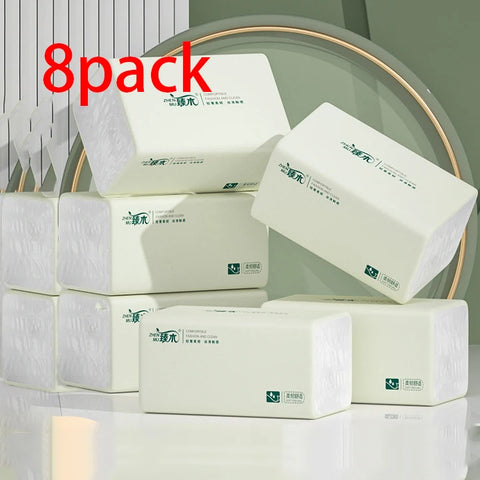 6 Packs Extractable Toilet Paper 4 Layers Thickened Wettable Facial Tissue Kitchen Napkins Handkerchiefs Disposable Tissue Paper