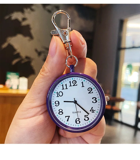 New Tiny Cute Quartz Pocket Watch with Keyring Men Women Quartz Watch for Nurses Doctors Students Minimalist Watches Child Gift